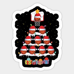 Basketball Christmas Tree Funny Xmas Basketball Sticker